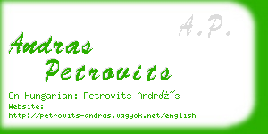 andras petrovits business card